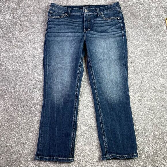 Daytrip Virgo Capri Jeans Women’s 30X24 Blue Straight Mod-Rise Dark Denim - Picture 1 of 13